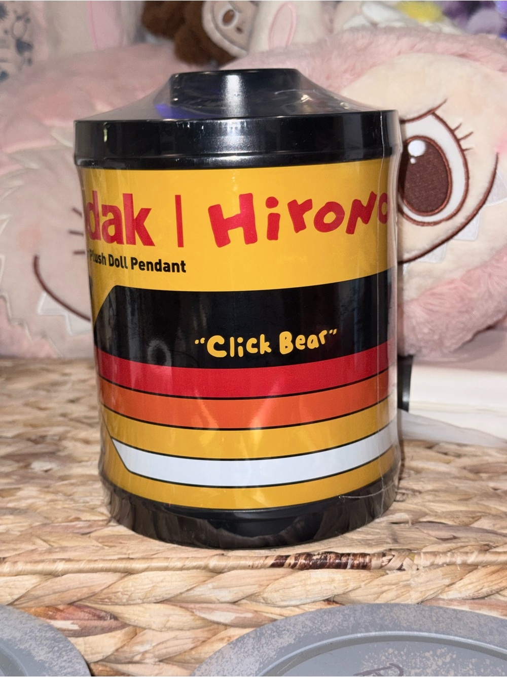 Hirono x Kodak Click Bear Vinyl Plush Pendant Korea Exclusive Pop Mart NEW
